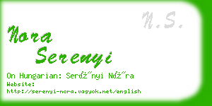 nora serenyi business card